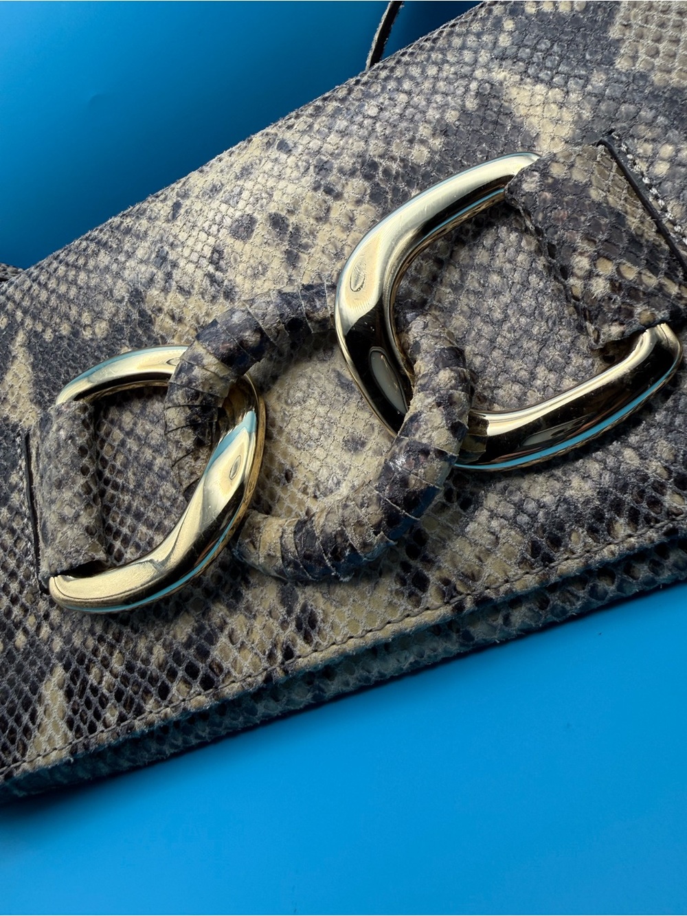 Michael Kors Leather Snake Clutch Bag With Removable Strap